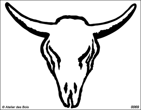 Crane de bison dessin au trait