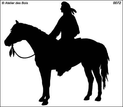 Silhouette d'indien à cheval