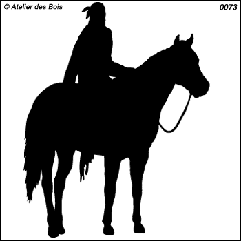 Silhouette d'indien à cheval