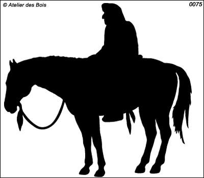 Silhouette d'indien à cheval