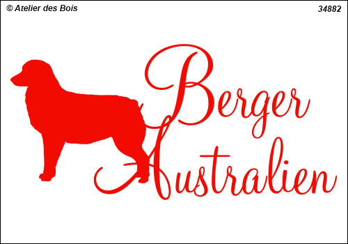 Lettrage Berger Australien 2 lignes 1 silhouette mod. 882