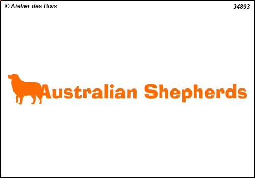 Lettrage Australian Shepherds 1 ligne 1 silhouette mod. 893