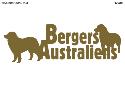 Lettrage Bergers Australiens 2 lignes 2 silhouettes mod. 906