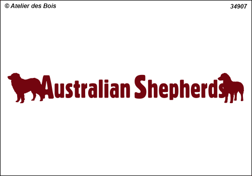 Lettrage Australian Shepherds 1 ligne 2 silhouettes mod. 907