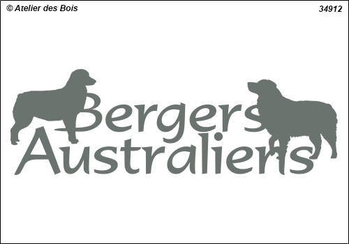 Lettrage Bergers Australiens 2 lignes 2 silhouettes mod. 912