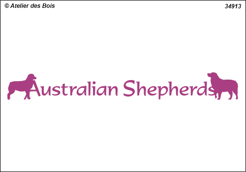 Lettrage Australian Shepherds 1 ligne 2 silhouettes mod. 913