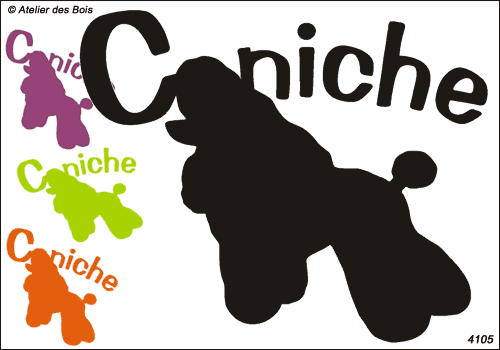 Silhouette de Caniche avec lettrage