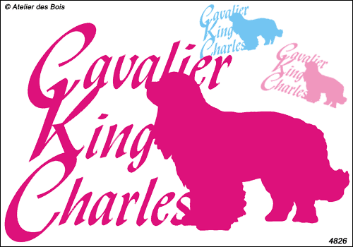 Silhouette Cavalier King Charles avec lettrage