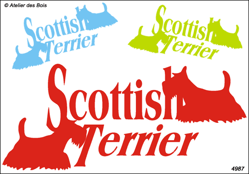 Lettrage Scottish Terrier avec 2 silhouettes