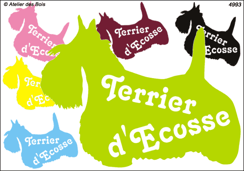 Silhouette de Terrier d'Ecosse avec lettrage (arrondie)