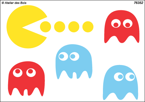 Pacman Jaune + 4 fantômes