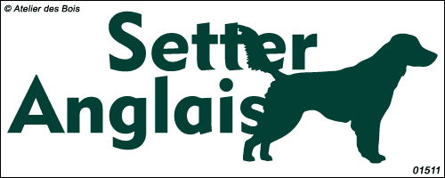 Lettrage Setter Anglais avec une silhouette