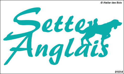 Lettrage Setter Anglais avec une silhouette