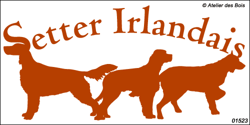 Lettrage Setter Irlandais avec trois silhouettes