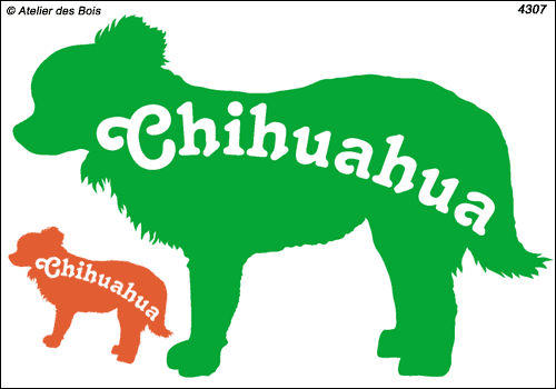 Silhouette de Chihuahua avec lettrage (tête à gauche)
