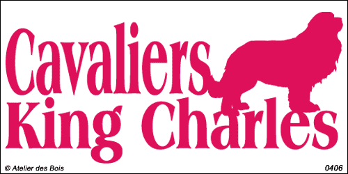 Lettrage Cavaliers King Charles avec une silhouette