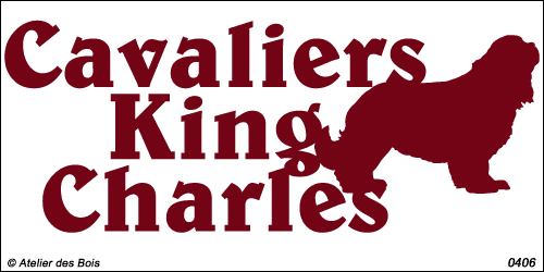 Lettrage Cavaliers King Charles avec une silhouette