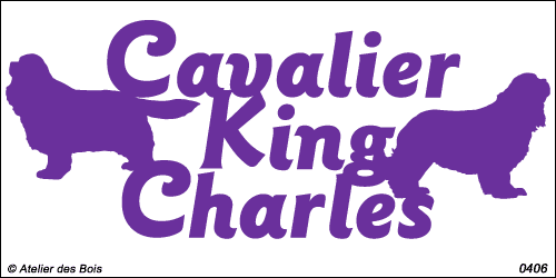 Lettrage Cavalier King Charles avec deux silhouettes