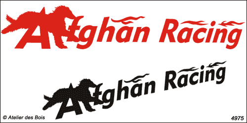 Lettrage Afghan Racing avec silhouette