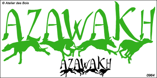 Graphisme Azawakh avec 4 silhouettes