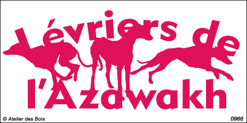 Lettrage Lévriers de l'Azawakh avec 3 silhouettes