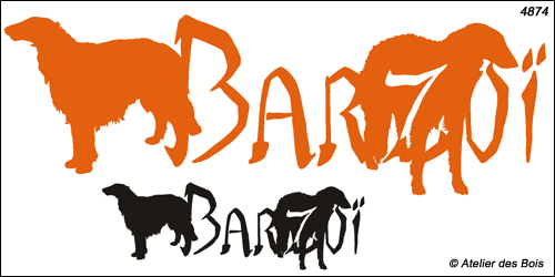 Graphisme Barzoï avec deux silhouettes