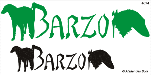 Graphisme Barzoï avec une silhouette et une tête