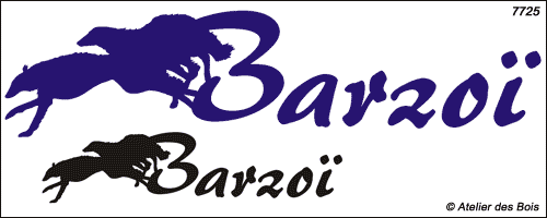 Lettrage Barzoï avec deux silhouettes