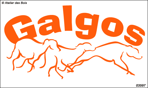 Lettrage Galgos avec 3 graphismes 3597