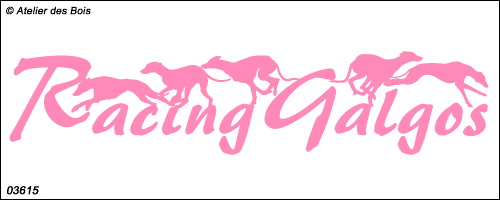 Lettrage Racing Galgos avec 5 silhouettes 3615