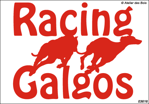 Lettrage Racing Galgos avec 2 silhouettes 3616