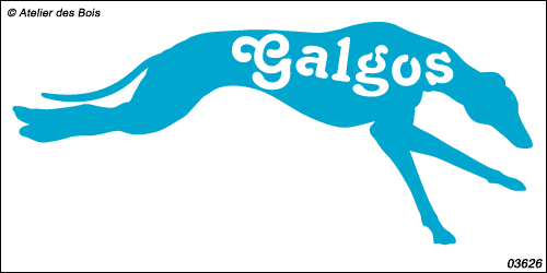 Silhouette de Galgo courant avec lettrage Tête à droite 3626