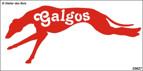 Silhouette de Galgo courant avec lettrage Tête à gauche 3627