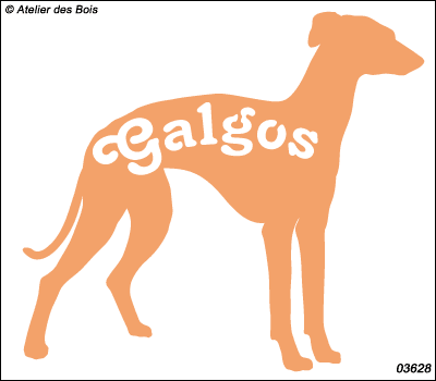 Silhouette de Galgo debout avec lettrage Tête à droite 3628