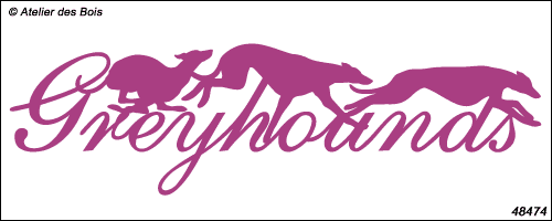 Lettrage Greyhounds avec 3 silhouettes M474