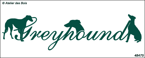 Lettrage Greyhound avec 2 silhouettes et tête M475