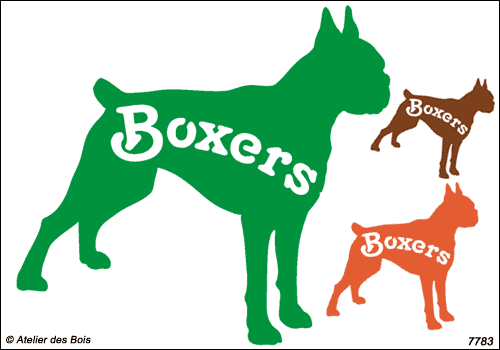 Silhouette de Boxer avec lettrage (Tête à droite)