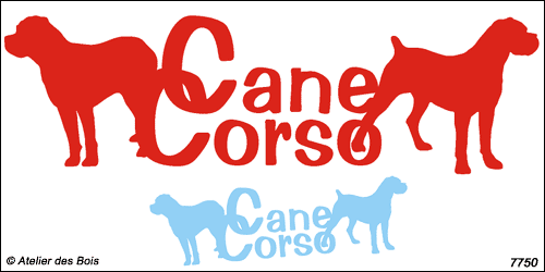Lettrage Cane Corso avec deux silhouettes