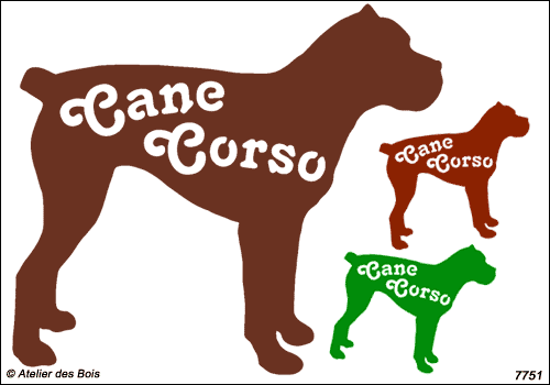 Silhouette de Cane Corso avec lettrage (Tête à droite)