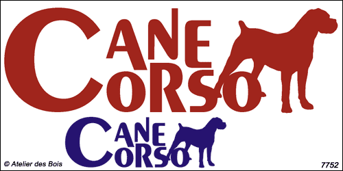 Lettrage Cane Corso avec silhouette