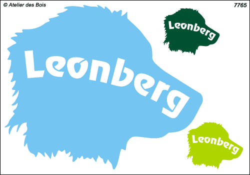 Tête de Leonberg avec lettrage en découpe (droite)