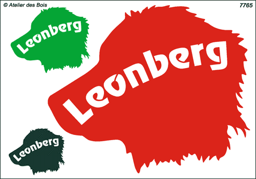 Tête de Leonberg avec lettrage en découpe (gauche)