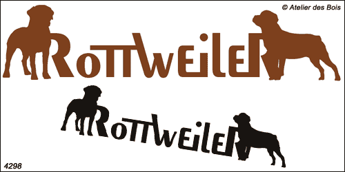 Lettrage Rottweiler avec 2 silhouettes