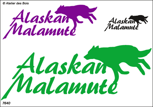 Lettrage Alaskan Malamute Silhouette au galop