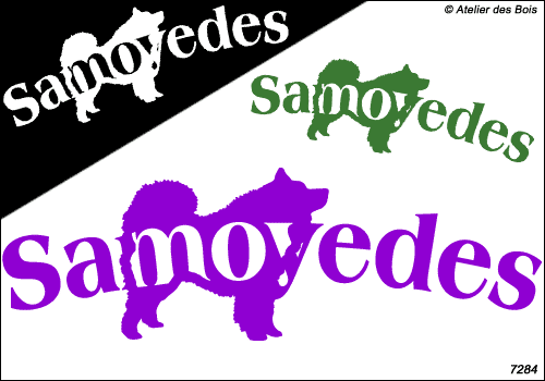 Lettrage Samoyèdes avec silhouette