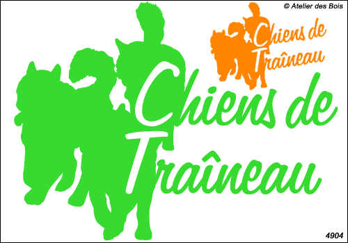 Lettrage Chiens de Traîneau avec silhouettes