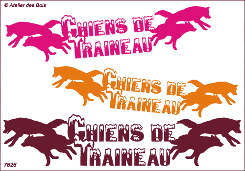 Lettrage Chiens de Traineau 4 chiens