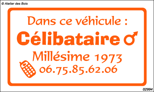 Annonce Fun : Célibataire M + Millésime et téléphone personn.