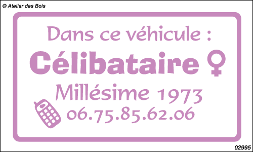 Annonce Fun : Célibataire F + Millésime et téléphone personn.